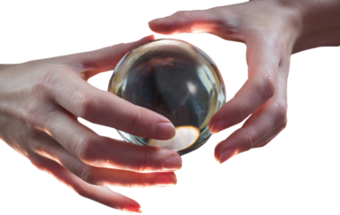 Fortune teller using crystal ball