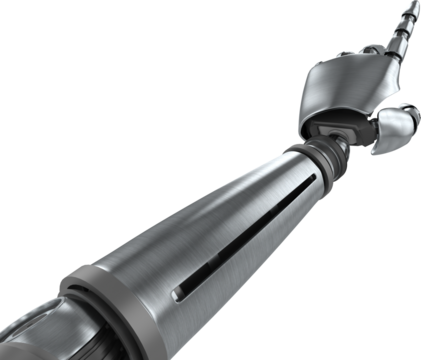 Robotic arm over white background