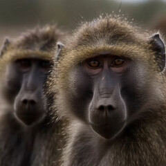 baboons sitting in the sun