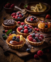 mini-gâteaux français (mini French cakes),
macarons,
madeleines,
éclairs,
financiers,
cannelés,
tartes (tarts),
mignardises (small pastries),
choux à la crème (cream puffs),
calissons,
croissants,
pai