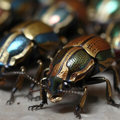 stag beetle on wood