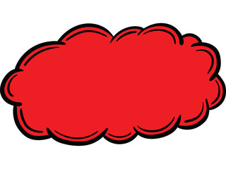 Red cloud on white background