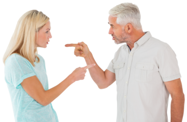 Unhappy couple having an argument 