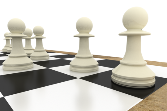 White pawns on chess board - Powered by Adobe