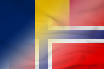 Fototapeta premium Chad and Norway government flag transborder contract NOR CHL