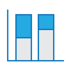 Blue vertical stacked bar graph