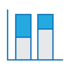Abwaschbare Fototapete Buffet, Bar Blue vertical stacked bar graph