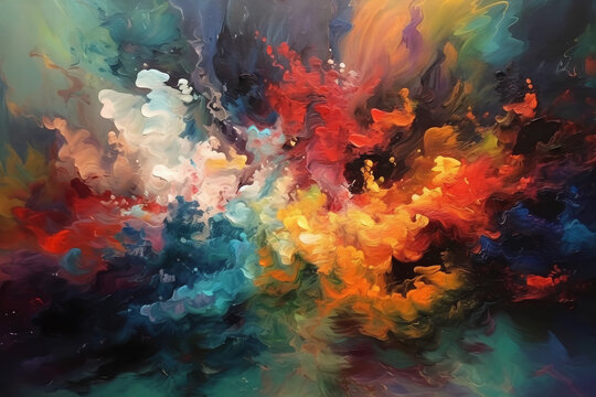 Abstract art - painting with warm colors © Martin Rettenberger