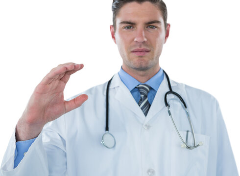Portrait of doctor gesturing