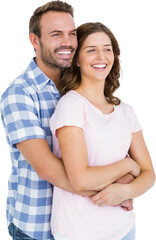 Happy young couple embracing