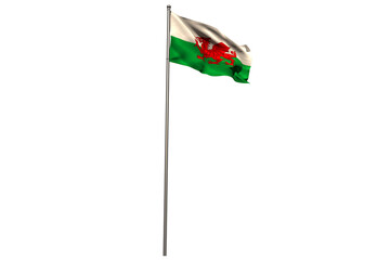 Flag of Wales on pole