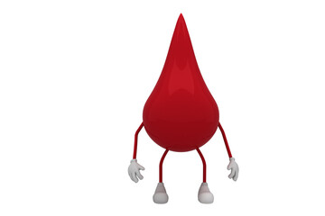 Blood drop with arms and legs