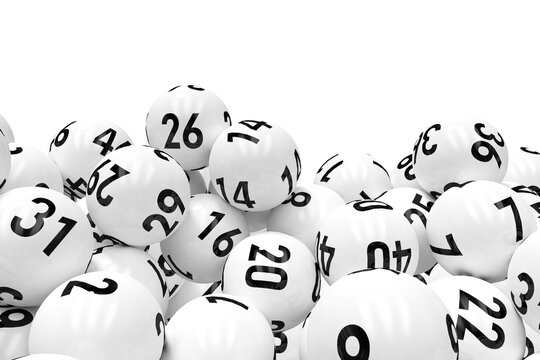 3D image of white bingo balls