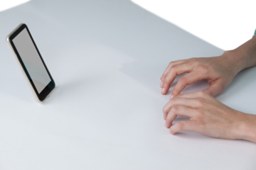 Hand typing on invisible keyboard