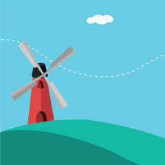 Fototapeta na wymiar Illustration of windmill