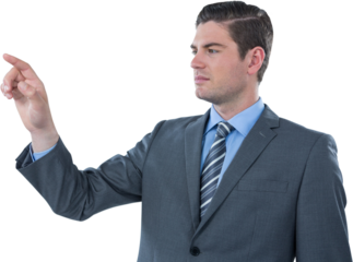 Businessman touching digital screen