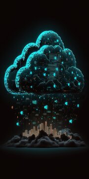 Cloud computing data base technology, created with Generative AI technology