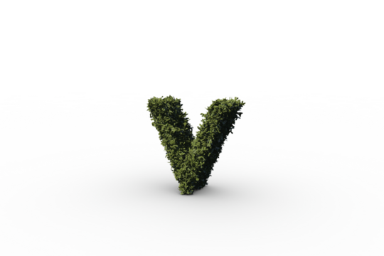 Letter v made of leaves