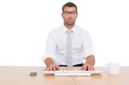 Businessman working at his desk