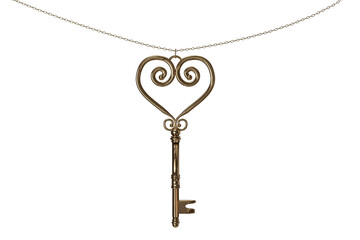 Fototapeta premium Gold heart key