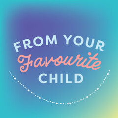 Blue and pink text on colorful background