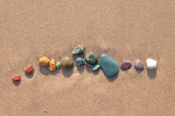 Rainbow Rocks in the Sand