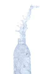 Drinking Water in Plastic Bottle fall fly in mid air, fresh water plastic bottle floating...