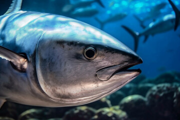 tuna in the sea under water generated by AI