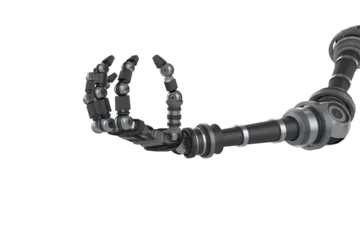 Meubelstickers Digitally generated image of black robotic hand © vectorfusionart