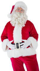 Santa claus holding his belly
