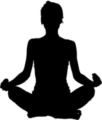 Fit woman in lotus position 