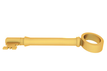 Digitally generated shiny gold key