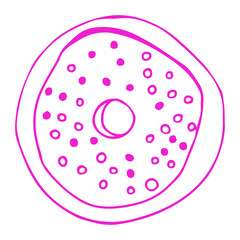 Illustration of donut with sprinkles