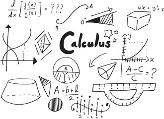 Calculus text with geometric shapes