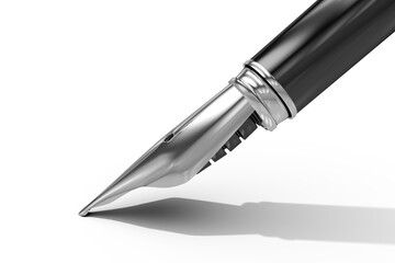 Ink pen over white background