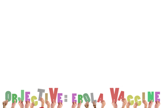 Hands holding up ebola vaccine