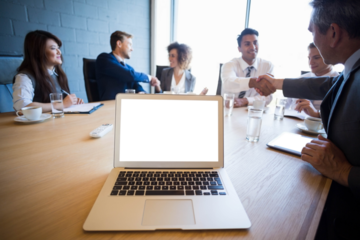 laptop on foreground