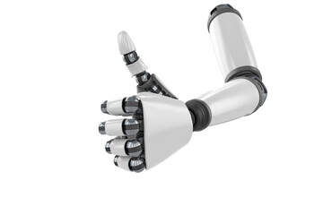 Robotic arm showing thumbs up