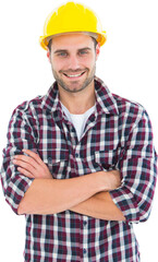 Handome male repairman standing arms crossed