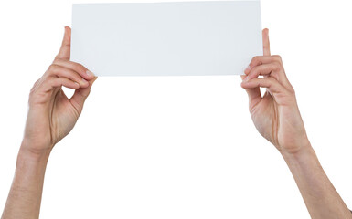 Cropped hands of executive holding blank paper