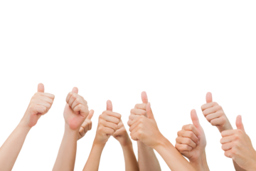 Group of hands giving thumbs up