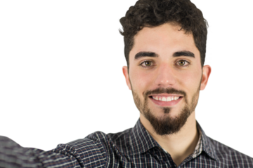 Casual man taking a selfie