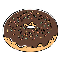 手描きのチョコレートドーナッツ