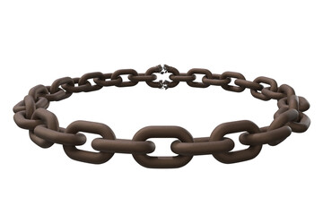 3d image of circular metal chain 