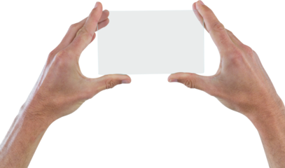 Cropped hands holding futuristic digital tablet