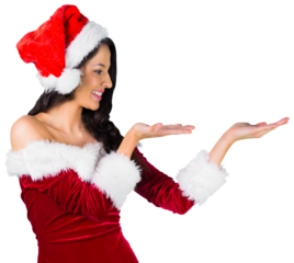 Pretty girl presenting in santa outfit