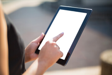 Businesswoman using digital tablet
