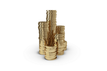 3d stacked of gold coins 