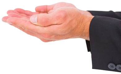 Obraz premium Businessman holding his hands out