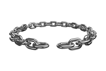 3d image of broken circular silver chain 